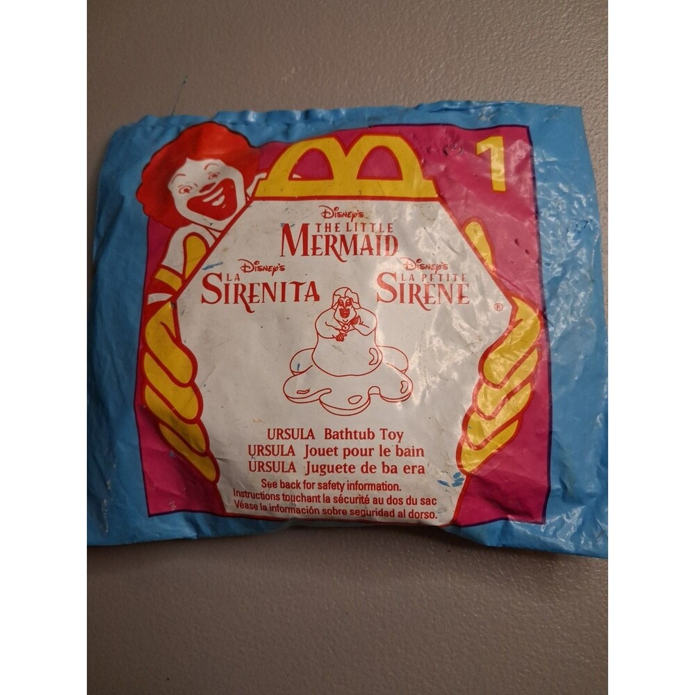 Vintage 1996 McDonalds Happy Meal The Little Mermaid Ursula Bathtub Toy Sealed